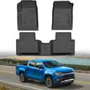 Mixsuper Floor Mats for Chevy Colorado/GMC Canyon Crew Cab 2015-2022, All Weather Floor Liners 1st and 2nd Row Set Black