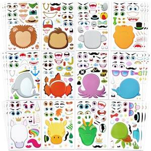 JOYIN 36 Sheets 9"x6" Make a face Stickers for Kids, Make Your Own Animal Stickers with Unicorn, Dinosaur, Sea and Safari Animals, Crafts Birthday Party Favors, Goodie Bags Classroom Activities