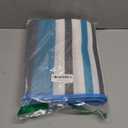 Outdoor Patio Plastic Rug Waterproof - Outdoor Rugs for Camper Outside, Rv, Porch Deck Rug Clearance, Area Carpet for Outside, Balcony, Patio Decor, Blue & Grey, 4x6 ft