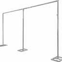 10x20ft Adjustable Pipe and Drape Backdrop Stand – Heavy Duty Metal Square Curtain Frame for Wedding, Party, Stage & Photo Studio – Portable Photography Background Support for Flowers, Balloons, Tulle