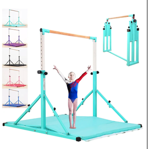 MARFULA 4FT/5FT Gymnastic Bar Set Gymnastics Kip Bar with 5 Ft Length 4Ft Inner Width 5ft Adjust Height Gymnastics Training Bar Equipment for Kids Professional Training Home and Club Use 