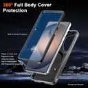 for Samsung Galaxy S26 Ultra Case with Magnetic Invisible Stand[Compatible with MagSafe] with Screen Protector Dual Layer Full Body Military Shockproof Translucent Phone Cover-Black
