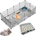 kathson Rabbit Cage Liner 79" x 47" Washable Dog Pads Large Floor Mat Non-Slip Pet Training Pad Reusable Dog Pads Play Pen Mats for Bunny Puppy Cat Guinea Pig (Small)
