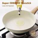 SENSARTE Ceramic Nonstick Frying Pan Skillet 9.5Inch Non Stick Omelette Pans, Non-toxic Healthy Kitchen Cooking Chef's Pan, Free of Intentionally Added PFOA/PFAS/PTFE, Induction Compatible, White