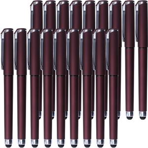 Black Gel Ink Rollerball Pens 1.0mm Gel Pens 2-in-1 stylus Pens 1.0mm Medium Point Pen for Office, Black gel ink(18 Pack-Dark red)