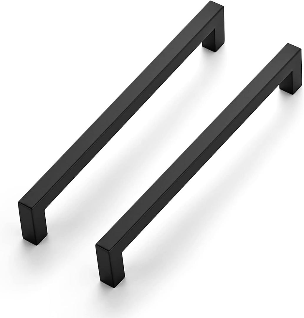 Ravinte 20 Pack 8 Inch Kitchen Square Cabinet Handles Matte Black Pulls Black Drawer Pulls Kitchen Cabinet Hardware Handles