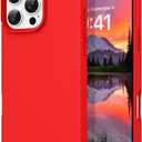 DOMAVER Case for iPhone 16 Pro 6.3'' Case Smooth Liquid Silicone Soft Gel Rubber Microfiber Lining Cushion Cover Shockproof Protective Phone Cases Compatible with iPhone 16 Pro - Red
