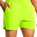 Nepest Men's 5’’ Athletic Running Shorts with Pockets, Lightweight Quick Dry Gym Workout Training No Liner Shorts L, Lemon Green