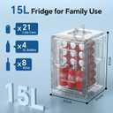Mini Fridge, 15 Litre/21 Cans Small Fridge for Bedroom, Car, Office & Dorm, 110V AC/DC Portable Thermoelectric Cooler & Warmer for Skincare, Food, Drinks, Black