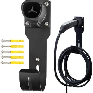 MECMO Tesla Charger Holder - Wall Mount Dock & J-Hook for Model 3/Y/X/S, Heavy Duty Steel EV Charging Cord Hanger