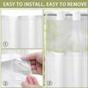 YellyHommy No Hook Shower Curtain with Snap in Liner Set Less Time Grey Waffle Shower Curtain for Bathroom 75" L x 72" W