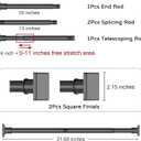 UIOSANRT Tension Shower Curtain Rod 31-68 Inches Non-Slip Shower Rod Tension Mounted No Drill Black Shower Curtain Rods Spring Tension Rod Adjustable Tension Curtain Rod for Windows Bathroom