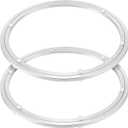 2 Pack 16 Inch Large Lazy Susan Turntable Bearings, Aluminum Alloy Heavy Duty Turntable Bearing, Lazy Susan Hardware Swivel Plate for Table Top, Dining Table and Workbench, Silver