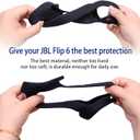 2 x LTGEM Silicone Case Compatible with JBL Flip 6 Portable Bluetooth Speaker, Hard Shell Travel Carrying Storage Bag with Extra Carabiner and Strap - Black(Case Only)