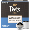 Peet's Coffee, Medium Roast Single Serve Coffee Pods, 100% Arabica Coffee - Café Domingo 32 Count (1 Box of 32 Pods)