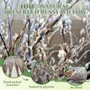 Oning 30 Stems Real Dried Pussywillow Preserved Greenery Branches for Vase- Natural Pussywillows with White Flowers, 16''-17'' Snow Willow Branches for Easter Wedding Home Party Hotel Fireplace Decor
