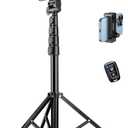 Victiv 70" Phone Tripod, Camera Stand Tripod with Remote and Phone Holder, Sturdy & Stable, Height Adjustable Selfie Stick Mode, Perfect for Selfies/Recording/Vlogging/Live Streaming (Black)