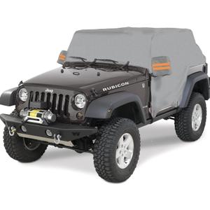 Big Ant Wrangler Cab Cover for 1987-2023 Je-ep Wrangler JK JKU JL JLU 2 Door, Half Car Cover Waterproof Oxford with Reflective Strip,Sun Snowproof Cab Car Cover Gray