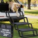 URPOWER Dog Stairs for Large Dogs Extra Wide 20" with 5 - Step Dog Ramp Steps for Car High Bed Foldable Pet Stairs with Detachable Non Slip Surface Car Ramps for SUV Truck Supports up to 260 Lbs