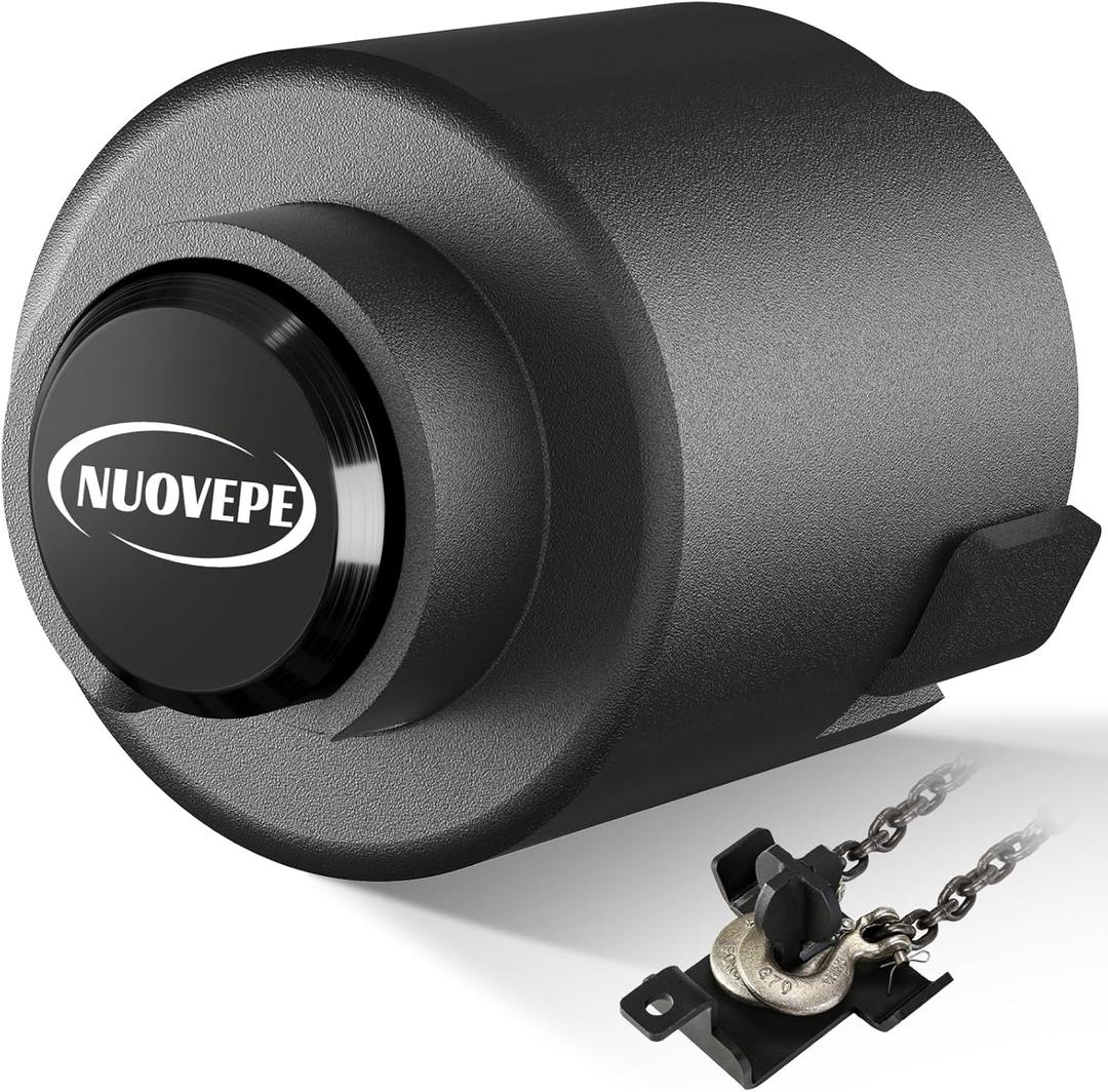 Trailer Lock Fits 2 Inch Couplers, Secures Safety Chains Anti-Theft Ball Hitch Lock, Pry-Resistant & Heavy-Duty Trailer Hitch Locks for RV | Boat | ATV | Utility Trailer (Black)