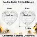 3 x Thank You Gifts for Women, Coworkers, Ornaments fot Friendship Gift, Ceramic Heart Shape Appreciation Gift for Employee, Teacher, Car Hanging Ornaments, Car Charm, Mirror Accessories
