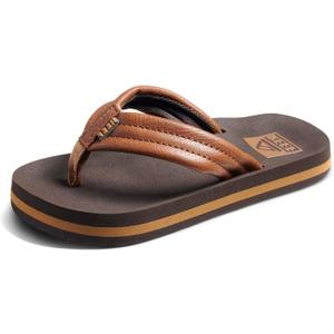 REEF Boys Kids Ahi Beach Flip Flop, Soft Cushion Footbed, Water Friendly (Brown, S)