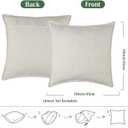 Pyonic Farmhouse Decorative Throw Pillow Covers 18x18 Set of 2, Beige Linen Cushion Covers for Couch Sofa Bed Home Decor