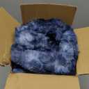 Fluffy Throw Bubble Blanket Twin Size - Faux Fur Throw for Couch or Bed - Plush Soft Extra Thick Faux Fur Rabbit Blanket - Warm and Breathable - Luxury Minky Tie Dye Bedding - 60" x 80", Marble Blue