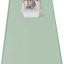 Cat Litter Mat, Extra Large 51" x 25.6" Silicone Mat Litter Trapping Mat for Scatter Control, Soft on Kitty Paws, Easy to Clean (Green)