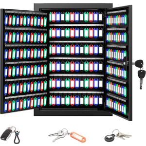 272 Keys Key Lock Box Wall Mount with 272 Numbered Hooks and 272 Colored Key Tags, Anti-Theft Key Cabinet with Key Return Drop Slot, Key Storage Box Key Organizer for Car Garage Home Office