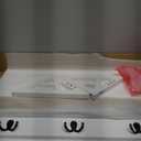 AMBIRD Wall Hooks with Shelf, 26.57 Inch Entryway Wood Coat Hooks for Wall, Coat Rack Wall Mount with 5 Dual Hooks 3 Key Hooks Mail Organizer and Key Rack Holder (White)