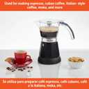 IMUSA 6 or 3 Cup Electric Espresso Maker Black Coffee Machine for Cuban Coffee, Moka and Espresso Drinks