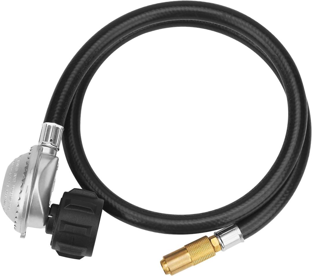 6 Feet Propane Adapter Hose & Regulator for Blackstone 17 and 22 Inch Tabletop Griddle, 90 QCC Switch to 20 lb Tank