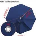 EliteShade USA 9FT Patio Umbrella Replacement Covers 8 Ribs Market Umbrella Canopy Cover (CANOPY ONLY) (Navy Blue)