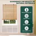 Bamboo Blinds for Interior Windows, Easy to Install Bamboo Shades for Indoor Windows, Custom Roller Shades for Indoor Window and Outdoor Patio, 36" W x 72" H