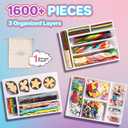 ROBOTIME Ultimate Craft Kit for Kids Ages 8-12 | Largest Pack | 1600+ Pieces Deluxe Arts and Crafts Supplies | Screen-Free Activities for Kids | Gift Ideas for Girls & Boys