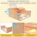 Large Chicken Brooder Box for Chick,Wooden Brooder Box 32" with Bulb Set and Thermometer - Accommodates Up to 25 Chicks-Ideal for Ducks,Quails,Hamsters,and Lizards32x16x16 Inches