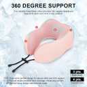 urnexttour Travel Pillow for Airplane Memory Foam Neck Pillow, Soft & Support Travel Pillow for Travelling, Sleeping Rest, Car, Train and Home Use (Pink), Regular