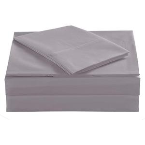 Twin Percale Bed Sheets, 200 Thread Count Cotton Polyester Blend Sheet Set,Wrinkle Free,Breathable,Crisp Refreshing Feeling, 60 Cotton 40 Polyester Cotton Rich Sheets 3 PC(Lavender Gray, Twin)