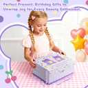Glam Code Girls Makeup Gift Set for Teens, Happy Birthday Box, Makeup Kit for Teenager Girls, Birthday Surprise 24 Pcs Mystery Makeup Box with Mirror #Purple