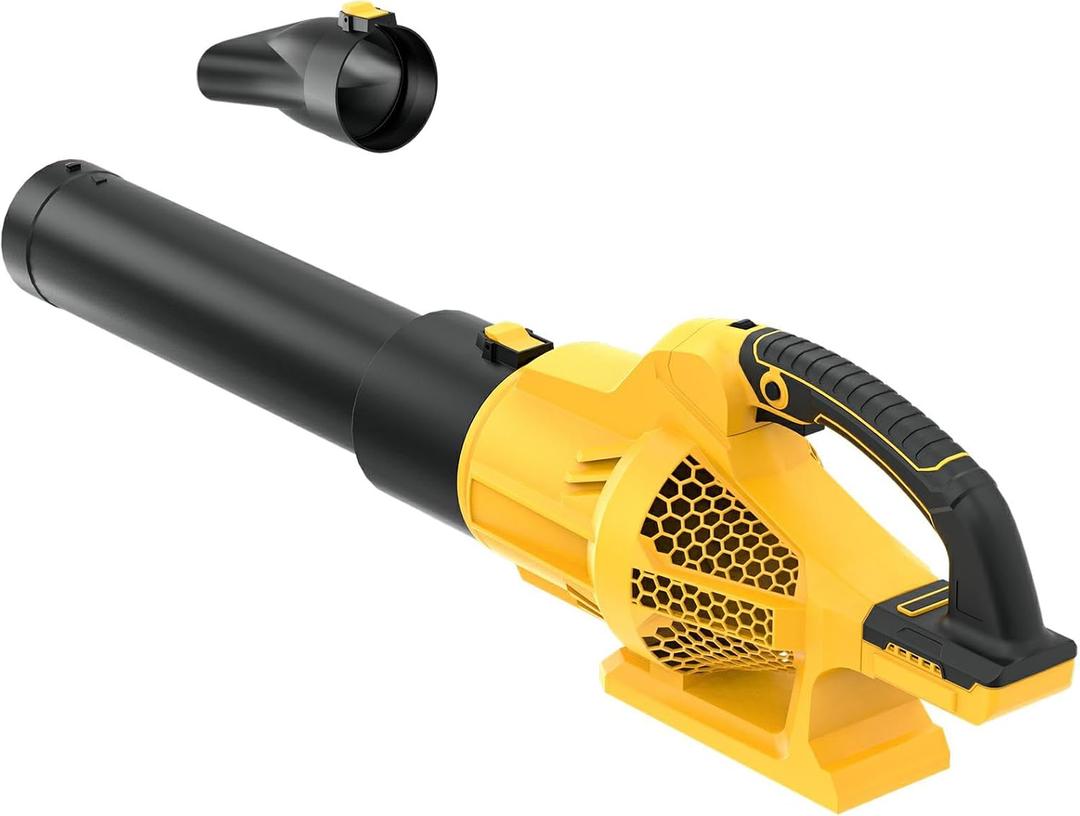 500-CFM 160-MPH Cordless Leaf Blower for Dewalt Battery, Brushless Motor Electric Leaf Blower Cordless with Six Speed Modes, Button Lock and Two Nozzles(Tool Only)