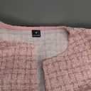 Floerns Women's 2 Piece Outfits Plaid Tweed Blazer Long Sleeve Jacket and Skirt Set M