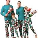 QUNISY Family Pajamas Christmas Matching Sets Xmas Family Pjs Set Couple Holiday Jammies Women/ Men Festival Sleepwear Adult and Kids Santa Men L