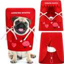 Valentine Dog Costume Kissing Booth Headpiece for Dog and Cats Cute Pup Kissing Booth Pet Headwear Costume Gift for Holiday Birthday Party(S/m) (Red)