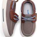 tombik Toddler Boys & Girls Boat Shoes Kids Canvas Sneakers (Toddler/Little Kid) (Brown), 6