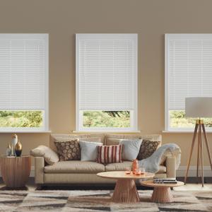 2 Inch Cordless Room Darkening Faux Wood Blind - 18" W x 48" L - White, Over 1,000 Custom Sizes Starting at 18.97, Inside or Outside Mount, Venetian Shades for Interior Windows by Lumino