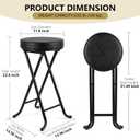 Gluck Plants Folding Bar Stool,Tall 24 Inch Portable Foldable Stool,Collapsible Stool Chair Heavy Duty High Folding Stools for Camping Fishing Garden, Bl