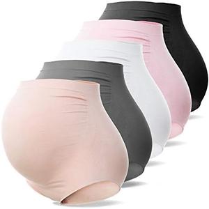 SUNNYBUY Women's Maternity High Waist Underwear Pregnancy Seamless Soft Hipster Panties Over Bump, Larg