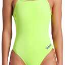 ARENA Women's Performance Solid Team Challenge Swimsuit (38, Arctic Lime/Future Dusk)