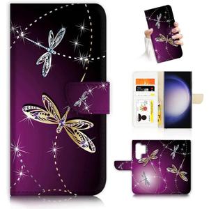for Samsung S25 Ultra, for Samsung Galaxy S25 Ultra, Designed Flip Wallet Phone Case Cover, A20232 Purple Dragonfly 20232